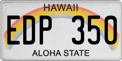 HI license plate EDP350