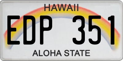 HI license plate EDP351