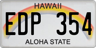 HI license plate EDP354