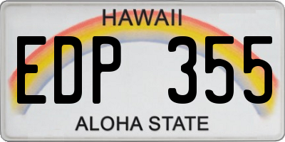 HI license plate EDP355