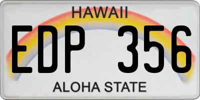 HI license plate EDP356