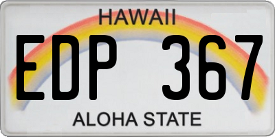 HI license plate EDP367