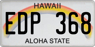 HI license plate EDP368