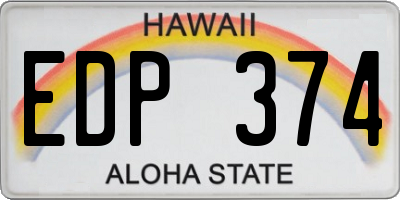 HI license plate EDP374