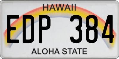 HI license plate EDP384