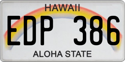 HI license plate EDP386
