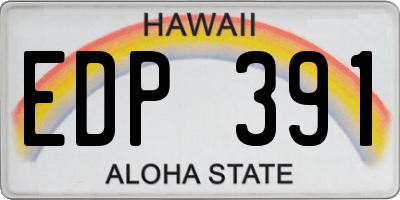 HI license plate EDP391