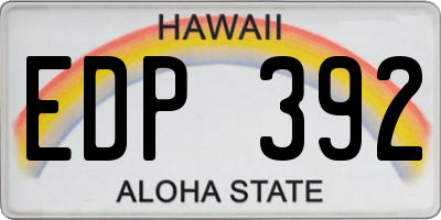 HI license plate EDP392
