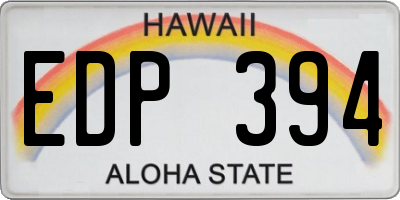 HI license plate EDP394