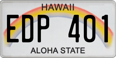 HI license plate EDP401
