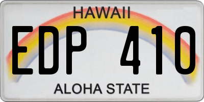 HI license plate EDP410
