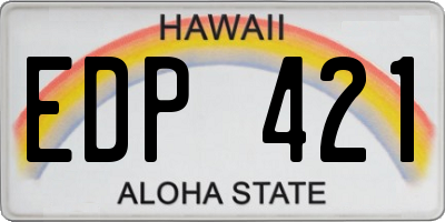 HI license plate EDP421