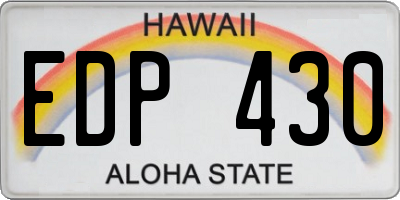 HI license plate EDP430