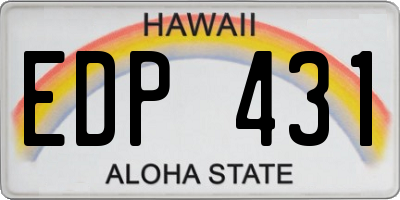 HI license plate EDP431