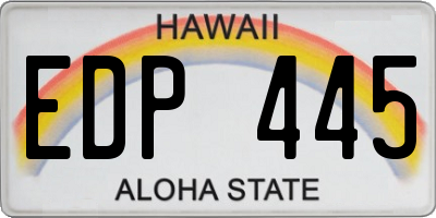 HI license plate EDP445