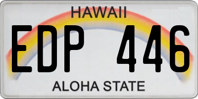 HI license plate EDP446