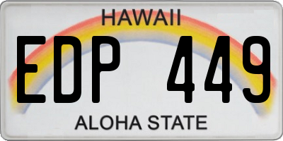 HI license plate EDP449