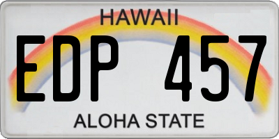HI license plate EDP457