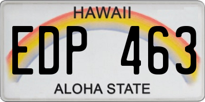 HI license plate EDP463