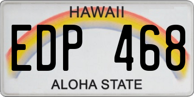 HI license plate EDP468