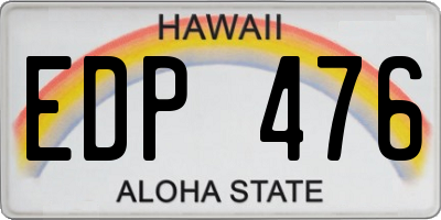 HI license plate EDP476