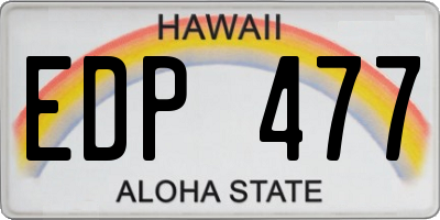 HI license plate EDP477