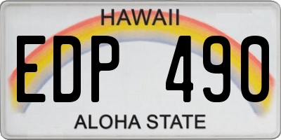 HI license plate EDP490