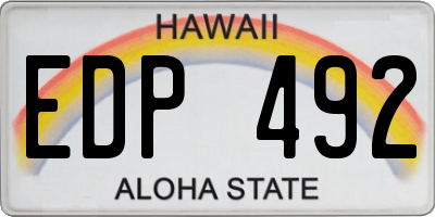 HI license plate EDP492