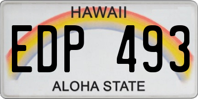 HI license plate EDP493