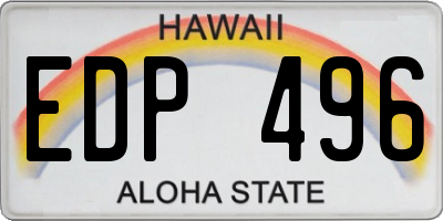 HI license plate EDP496