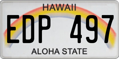 HI license plate EDP497