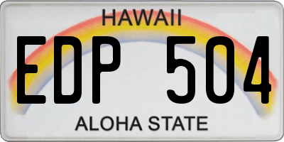 HI license plate EDP504