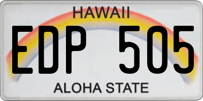HI license plate EDP505