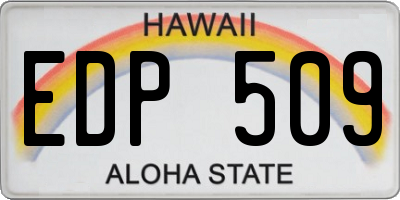 HI license plate EDP509
