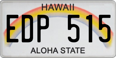 HI license plate EDP515