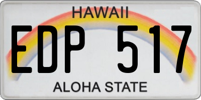 HI license plate EDP517