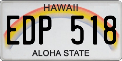 HI license plate EDP518