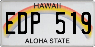 HI license plate EDP519