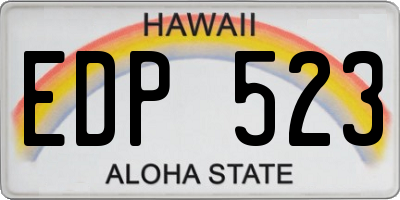 HI license plate EDP523