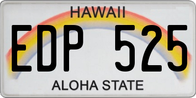 HI license plate EDP525