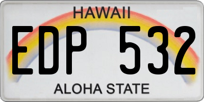 HI license plate EDP532