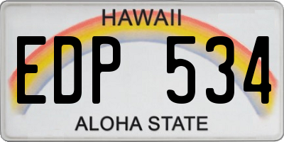 HI license plate EDP534