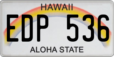 HI license plate EDP536