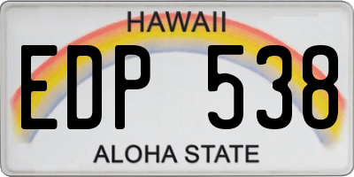 HI license plate EDP538