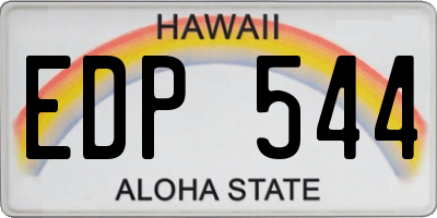 HI license plate EDP544