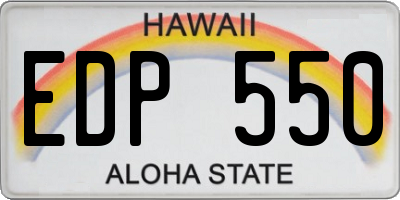 HI license plate EDP550