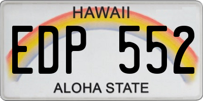HI license plate EDP552