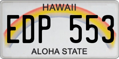 HI license plate EDP553