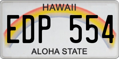 HI license plate EDP554