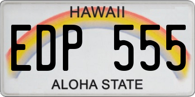 HI license plate EDP555